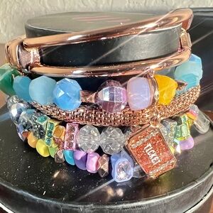 Bomb Party Bracelet Stack “Wonka Fizzmas Delight” Rose Gold | NWT MSRP $174